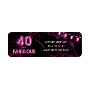40 & Fabulous Pink & Black 40th Birthday