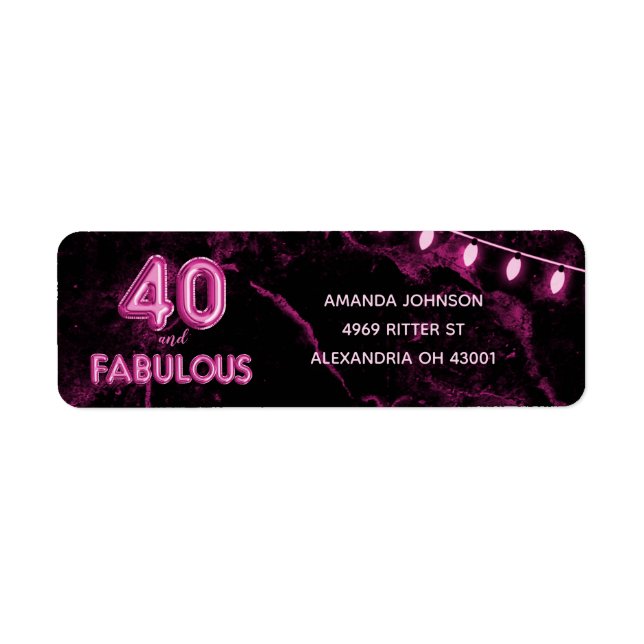 40 & Fabulous Pink & Black 40th Birthday (Front)
