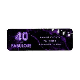 40 & Fabulous Purple & Black 40th Birthday