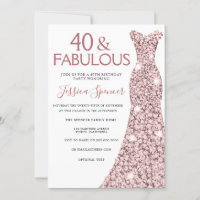40 & Fabulous Rose Gold Dress 40th Birthday Party