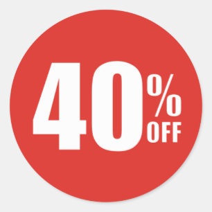 40% Forty Percent OFF Discount Sale Sticker