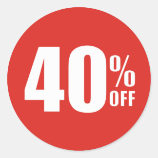 40% Forty Percent OFF Discount Sale Sticker