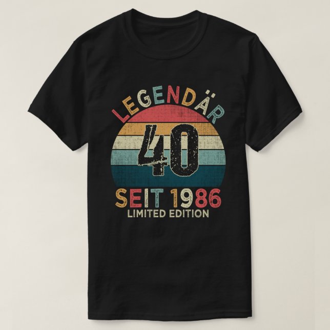40. Geburtstag Legendär Seit 1986 Jahrgang T-Shirt (Design Front)