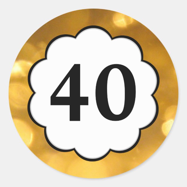 40 - Golden Numbers Sticker (Front)