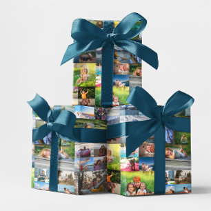 40 Image Photo Collage Wrapping Paper Sheet