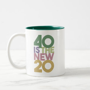40 is the New 20 - 40th Birthday Essential Two-Tone Coffee Mug