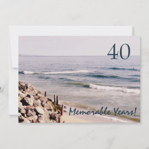 40 Memorable Years/Birthday Party-Ocean Invitation