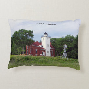 40 Mile Point Lighthouse accent pillow