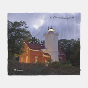 40 Mile Point Lighthouse at dusk blanket