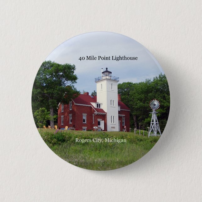 40 Mile Point Lighthouse button (Front)
