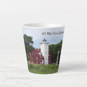 40 Mile Point Lighthouse Latte Mug