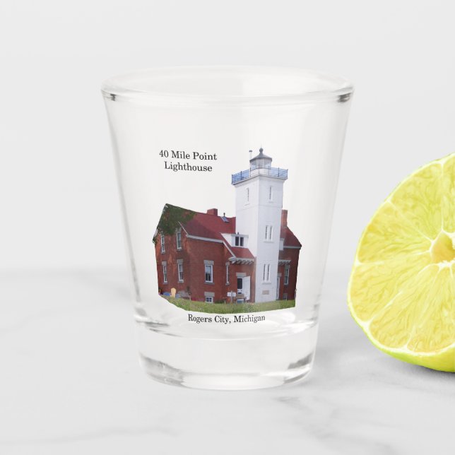 40 Mile Point Lighthouse shot glass (Front)