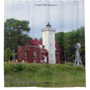 40 Mile Point Lighthouse shower curtain