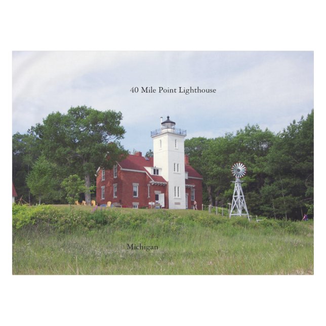 40 Mile Point Lighthouse table cloth (Front (Horizontal))