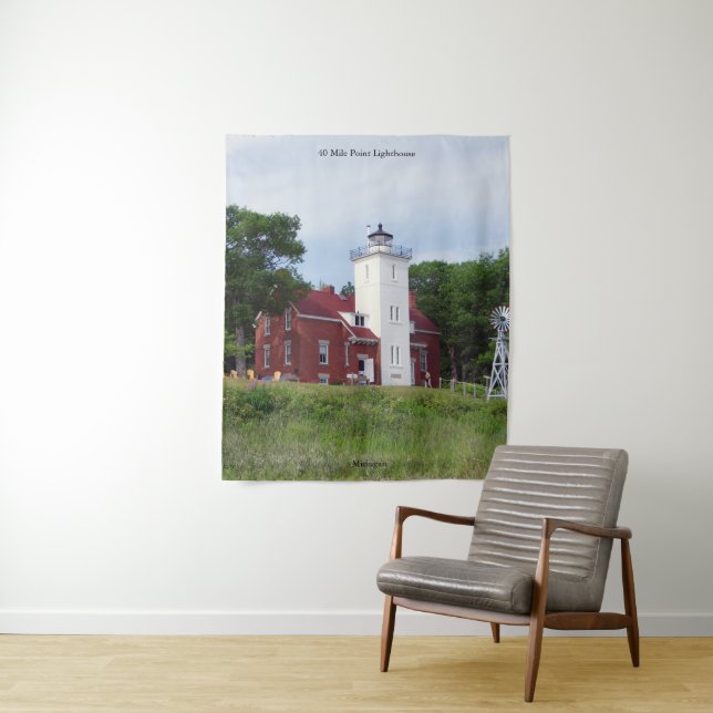 40 Mile Point Lighthouse tapestry (In Situ)