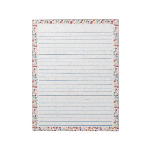 40 Page Notepad Colourful Floral Pattern Design