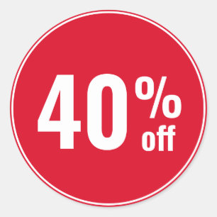 40 Percent off Discount Sale Classic Round Sticker