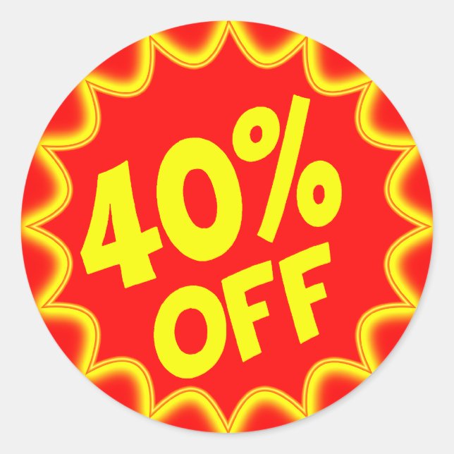 40 PERCENT OFF RETAIL LABEL (Front)
