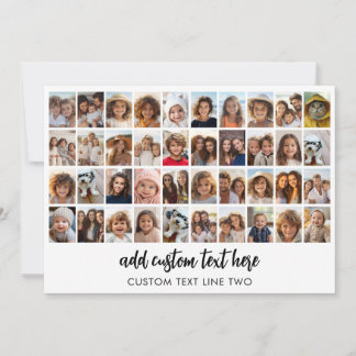 40 Photo Collage - 4 Rows 10 Columns - Script Name Holiday Card
