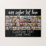 40 Photo Collage - 4 Rows 10 Columns - Script Name Jigsaw Puzzle<br><div class="desc">A simple photo grid with lots of photos for all your phone pics. This trendy collage party design includes a place for forty pictures or life highlights. The optional script text on the bottom can be used for names, events, dates and more! If you need to adjust the artwork or...</div>