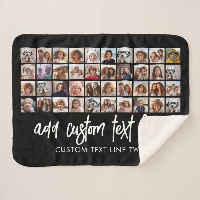 40 Photo Collage - 4 Rows 10 Columns - Script Name Sherpa Blanket (Front (Horizontal))