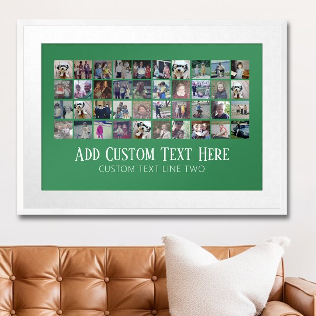 40 Photo Collage - 4 Rows 10 Columns - Script text Poster (Personalized Photo Poster)