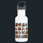 40 Photo Collage - 4 Rows 10 Columns - White 532 Ml Water Bottle<br><div class="desc">This trendy photo grid design includes a place for forty pictures or life highlights. If you need to adjust the artwork or change the background colour,  click on the customise button and make changes.</div>