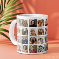 40 Photo Collage - 4 Rows 10 Columns - White