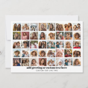 40 Photo Collage - 5 Rows 8 Columns - Script Name Holiday Card