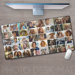 40 Photo Collage - Simple Grid All Over Desk Mat
