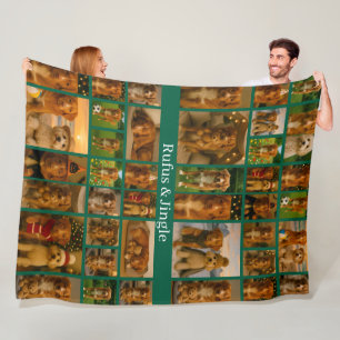 40 Photo Collage Template And Text Personalized Fleece Blanket