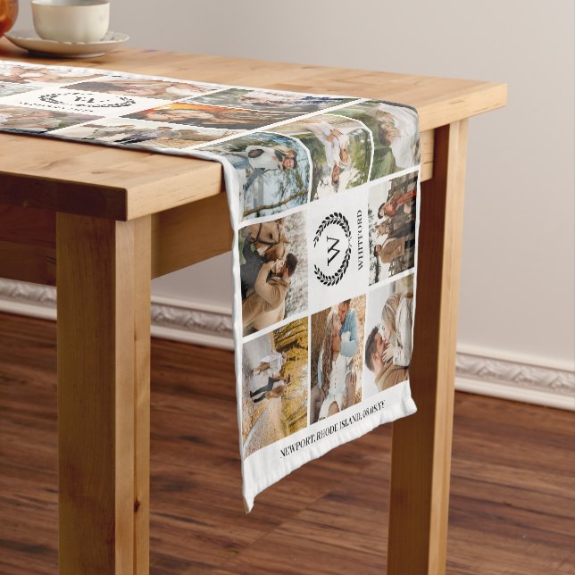 40 Photos Wedding Decor Template Monogram Location Short Table Runner (In Situ)