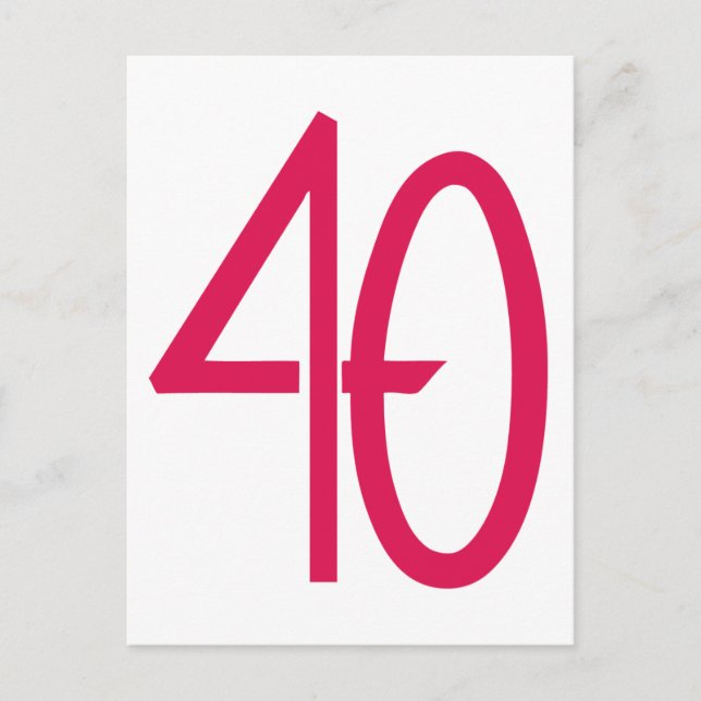 40 Pink Postcard (Front)