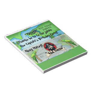 40 Pirate Birthday Candy Bar Wrapper Party Favour Notepad