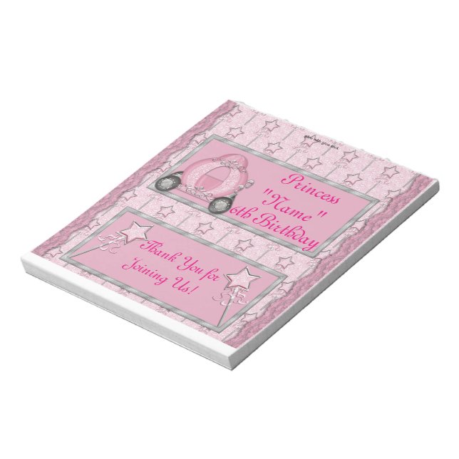 40 Princess Birthday Candy Bar Wrapper Party Favou Notepad (Rotated)