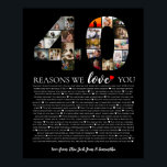 40 Reasons I Love You Photo Montage Anniversary Poster<br><div class="desc">Celebrate your love with a special 40 Reasons I Love You photo montage poster from The Arty Apples. This heartfelt stunning black design features personalized photos and reasons,  making it a memorable anniversary gift.</div>