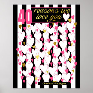 40 Reasons We Love You Gift Birthday Guestbook