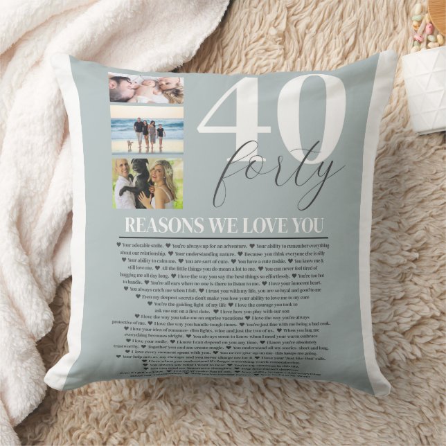 40 Reasons We Love You Gift  Cushion (Blanket)