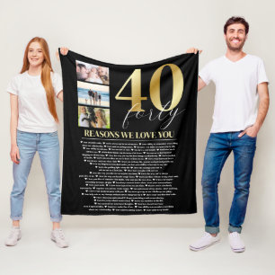 40 Reasons We Love You Gift  Fleece Blanket