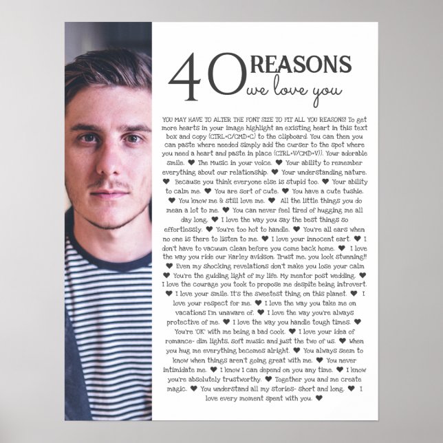 40 reasons why we love you PHOTO  poster (Front)