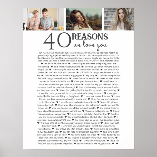 40 reasons why we love you PHOTO  poster (Front)