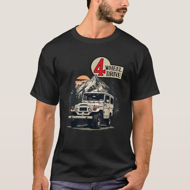 40 Series Cruiser Mountain Offroad 4 Wheel Drive 4 T-Shirt (Front)