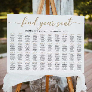 40 Tables Find Your Seat Seating Chart Plan