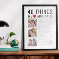 40 Things We Love About You | 40th Birthday