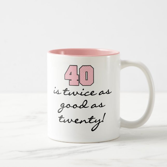 40 Twice as Good as 20 Two-Tone Coffee Mug (Right)