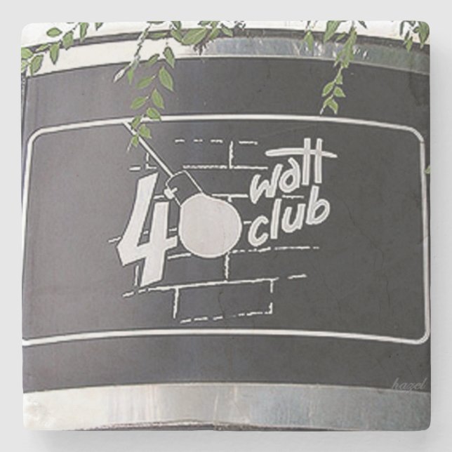 40 Watt Athens, Athens Georgia, 40 Watt  Stone Coaster (Front)