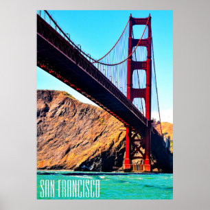 40 X 55  CANVAS GLOSS GOLDEN GATE BRIDGE POSTER