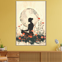 40" x 60" Digital Art Yoga Illustration Wrapped 