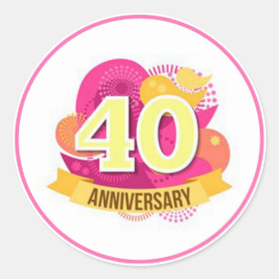 40 Year Anniversary Classic Round Sticker