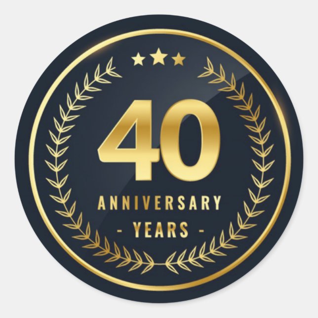 40 Year Anniversary Classic Round Sticker (Front)
